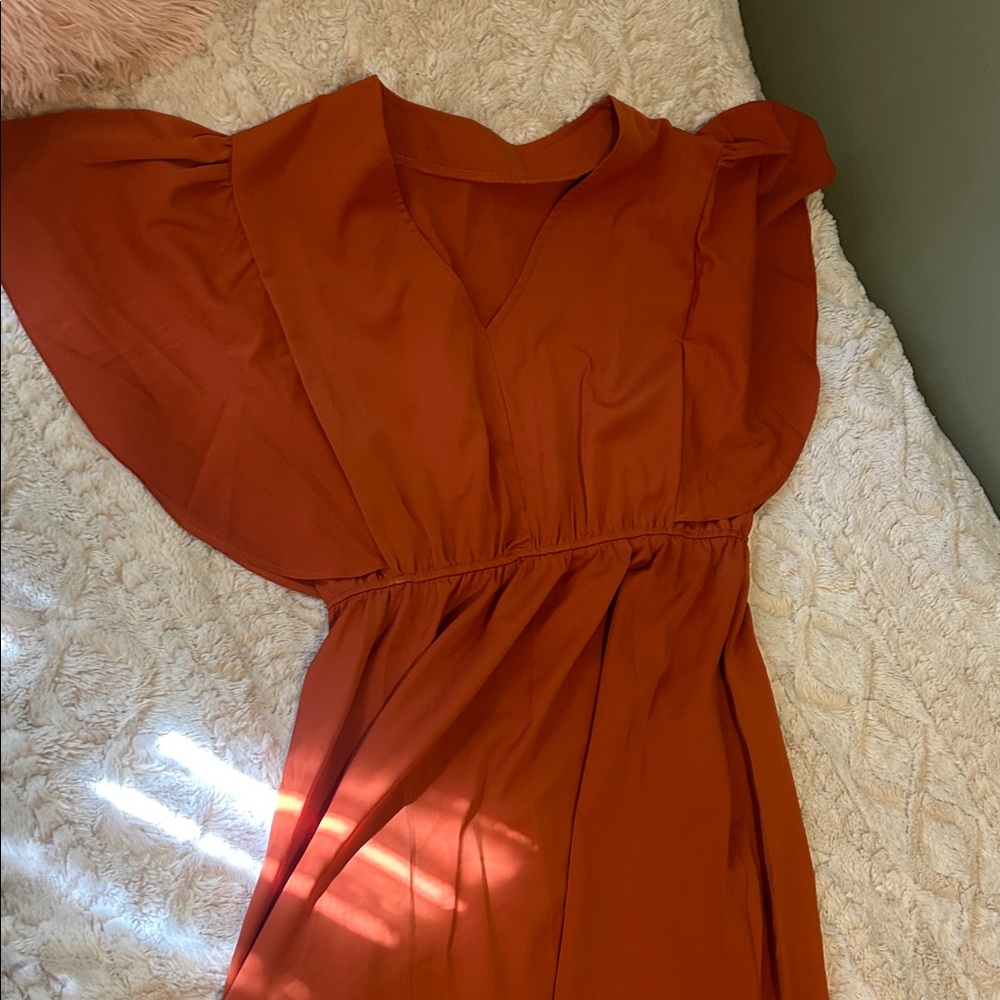 Elegant Rust Orange Women's Dress